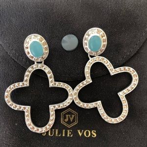 Julie Vos Silver with Blue stone drop earring.